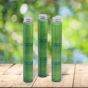 Bottiglie di plastica personalizzate a forma di bicchieri di bambù con tappi in alluminio perforati o Non perforati per bevande a base di succo - Product Image 2