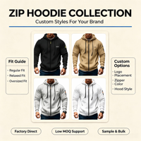 Sweat à capuche zippé en polyester pour homme, multi-poches, avec badge brodé, style sport-casual, pour l'automne