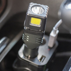 Cargador de coche recargable linterna LED <span class=keywords><strong>4</strong></span> modos de iluminación pequeña luz de <span class=keywords><strong>flash</strong></span> de emergencia accesorio magnético cargador de encendedor de cigarrillos - Product Image 2