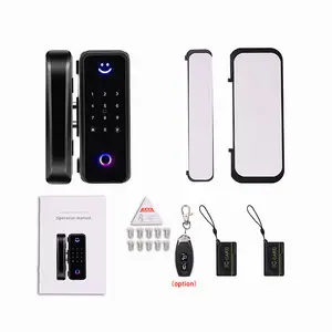 High-Security Smart Glass Door Lock Wifi BLE Enabled Password IC Card Thumbprint Keyless for Wood Doors at Home