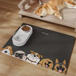 Pet Feeding Mat Dog Food Mats Use Diatomite Rubber Non Slip Absorbent Washable Replace Waterproof Silicon Cat Lick Mat