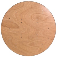 Table de banquet ronde professionnelle en contreplaqué de 72 pouces avec base métallique pliable pour la location d'événements et les entreprises de restauration