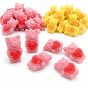 Caramelos Agridulces Suecos con Forma de Corazón de Cerdo, Sabor Naranja y <span class=keywords><strong>Fresa</strong></span>, Veganos, Halal, Cumplen con las Normas de EE. UU. y la UE, Suministro al por Mayor para Tiendas, Precio de Fábrica - Product Image 1