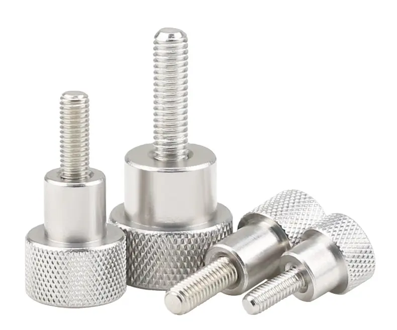 स्टेनलेस स्टील फ्लैट सिर कंधे 8-32 1/4-20 m3 m4 m6 anodized knurled पीतल अंगूठे पेंच