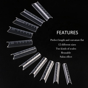Gelsky-<span class=keywords><strong>Moldes</strong></span> franceses de doble sistema, formas de uñas de doble forma cuadrada, de plástico, 120 Uds. - Product Image 4