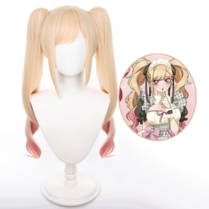 Pelucas de Cosplay Ainizi de 85 cm de Largo, Lisas, Amarillas con Mezcla de Rosa, de Anime My <span class=keywords><strong>Dress</strong></span>-<span class=keywords><strong>Up</strong></span> <span class=keywords><strong>Darling</strong></span> Kitagawa Marin para Mujer - Product Image 4