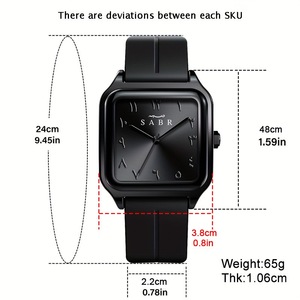 Montre de luxe pour femmes et hommes, <span class=keywords><strong>cadran</strong></span> à chiffres arabes SABR originaux, mouvement à quartz étanche 3ATM, bracelet en silicone magnétique, forme carrée - Product Image 6