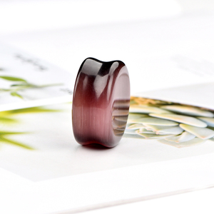 Piedras preciosas personalizadas y vidrio de <span class=keywords><strong>6mm</strong></span> a 25mm Opción disponible Cat Eye Double Flare <span class=keywords><strong>Ear</strong></span> Plug Rojo oscuro - Product Image 2