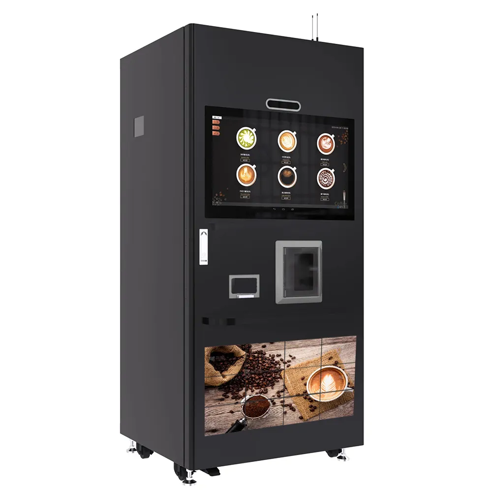 फ़ैक्टरी कस्टम स्मार्ट पूर्ण-स्वचालित वाणिज्यिक स्वयं सेवा एस्प्रेसो वेंडिंग कॉफी मेकर मशीन