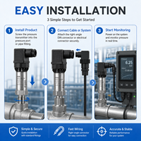 Transmisor de Presión Diferencial Inteligente P200, 4-20mA, Sensor Industrial Compacto, Precisión del 0.5%FS, Rango de 1-1000 Bar, IP65, 316L