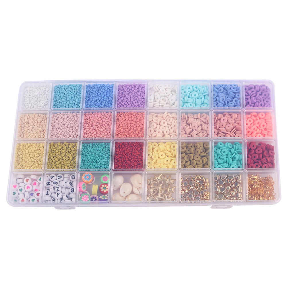 Стеклянные бусины, плоские бусины из полимерной глины для изготовления ювелирных изделий, браслетов, ожерелий, подвесок «сделай сам», бусины из глины Heishi, набор для рукоделия