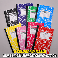 Carnet personnalisé à motif marbré, Journal étudiant simple A5, Bloc-notes à reliure cousue, Papeterie