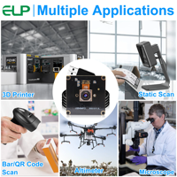 Cámara USB ELP de 48MP con Enfoque Automático, Cámara Web de 70 Grados, Módulo de Cámara Mini UVC sin Controladores para Escaneo de Video de Seguridad, Tableta, Computadora Portátil, PC