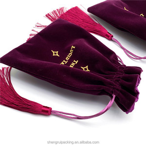 Borsa cosmetica in velluto rosso viola di nuovo stile con tarocchi in velluto ricamati in oro foderato di raso - Product Image 5