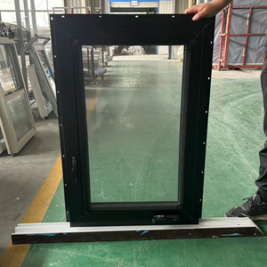 Cổ điển phong cách Mỹ Crank hoạt động Vinyl casement Windows Đen uPVC Khung dễ dàng làm sạch nghiêng trong Sash bền - Product Image 1