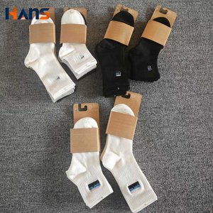 Hans Sports <b>Socks</b> Cotton Mid Tube <b>Black</b> White Outdoor Hiking Running <b>Socks</b> - Product Image 1