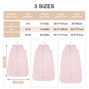 Gigoteuses unisexes en coton doux et respirant pour toutes les saisons, <span class=keywords><strong>avec</strong></span> <span class=keywords><strong>fermeture</strong></span> éclair frontale sécurisée pour des changes de couches faciles, sommeil sûr et confortable - Product Image 5