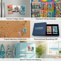 Aimants de réfrigérateur en émail personnalisés en gros, forme sur mesure, souvenirs de Miami Beach, Florida, en métal, pour frigo