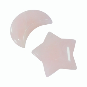 Pink moon Shaped Rose Quartz Guasha Board Facial Massage Stone Set Smooth Shape For Face Care - Product Image 5
