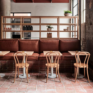 Mesa de comedor y sillas redondas de madera para restaurante, personalizadas, baratas, para cafetería - Product Image 2