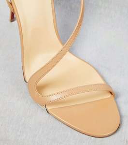 High-heeled Round-toe Sandals, Featuring Ultra-fine Fabric Upper, with a Flexible Lacing Design for <b>Red</b> Background High <b>Heels</b> - Product Image 6