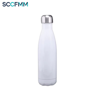Bouteille d'Eau Sportive Forme Cola 350ml/500ml Sublimation Vierge, Bouteille à Boire en Acier Inoxydable & Gobelet pour Impression par Transfert Thermique