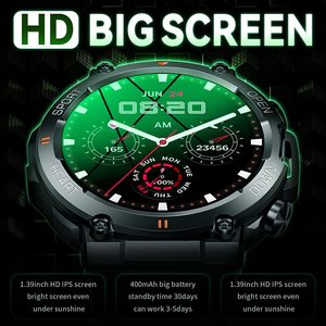 Montre connectée EDS K56 Pro avec appels Bluetooth, écran HD 1,39 pouces 360x360, montre de fitness, batterie 400 mAh, fréquence cardiaque, podomètre, calories pour iOS et Android - Product Image 2