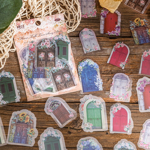 Lot de 30 autocollants séries fleur <span class=keywords><strong>amour</strong></span> <span class=keywords><strong>chanson</strong></span>, Vintage fleur Collage plante Pet carnet de notes Basic bricolage matériel 6 modèles - Product Image 2
