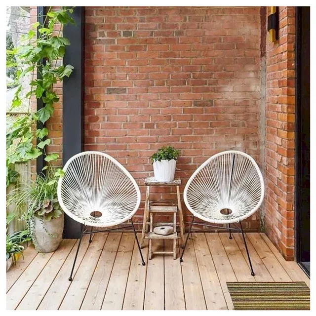 Juegos de sillas de mimbre de polietileno, de colores personalizados, silla de exterior de Patio de diseño moderno