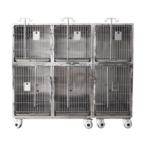 <span class=keywords><strong>Cages</strong></span> pour animaux de compagnie en acier inoxydable, cage d'exposition pliable, modulaire et robuste, chenils d'élevage de chiens - Product Image 4