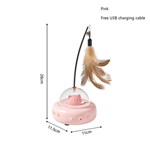 Juguete automático moderno para gatos con láser y plumas, juguete interactivo para mascotas, juguete eléctrico activado por movimiento para gatitos - Product Image 6