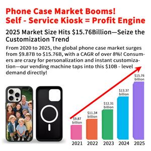 Innovativo completamente automatico Self-Service metallo + acrilico custodie per telefono distributore automatico con stampa UV basato su Cloud - Product Image 4