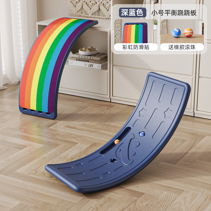 dark blue planet medium balance board-2 ball rainbow pad