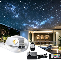 Kit de plafonnier de voiture à fibres optiques APP 10W avec moteur de lumière LED scintillante et variateur, avec filaments de fibres optiques pour plafond étoilé domestique