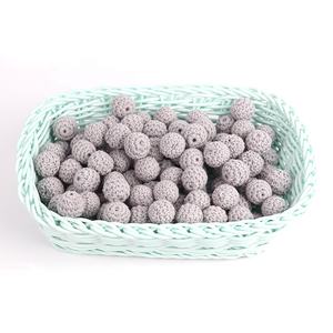 الأطفال الإبداعية سوار إكسسوارات 20 مللي متر القطن الخرز الكروشيه كرة خشبية DIY اليد الكروشيه حبة - Product Image 6