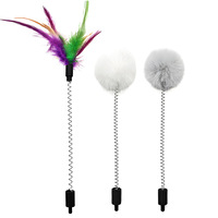 Pièces détachées pour jouet vibrant à ressort pour chat, accessoires boule moelleuse et plumes pour arbre à chat