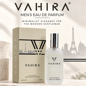 VAHIRA <span class=keywords><strong>Perfume</strong></span> en Spray Natural de 50 ml con Fragancia Amaderada de Larga Duración, Eau de Parfum para Caballero, Uso Diario - Product Image 1