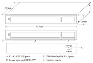 สวิตช์ผู้ผลิต 8 พอร์ต 10/100M สมาร์ท PoE รองรับการแยก VLAN สำหรับกล้องวงจรปิด - Product Image 1