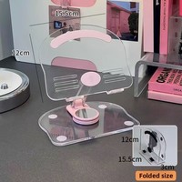Support de téléphone portable pliable et rotatif en alliage d'aluminium transparent, réglable, multifonctionnel, antidérapant pour ordinateur portable