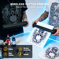 Imprimante thermique sans fil format A4 pour mini-tatouages et reçus, sans encre, batterie 1500 mAh pour téléphone portable/ordinateur/tablette