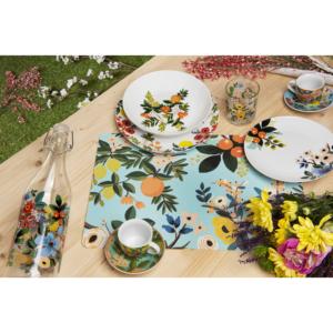 Juego de vajilla de porcelana Excelsa Naif de 18 piezas, redondo, con diseño floral pintado a mano, apto para lavavajillas, para fiestas. - Product Image 4