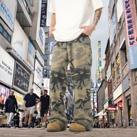 Jeans cargo décontractés pour hommes, style rétro, coupe droite, camouflage, haute qualité, polyvalents et tendance