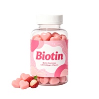 Vitamines Gommeuses Cheveux Peau & Ongles Biotine Kératine Collagène Supplément Vente en Gros OEM ODM Gommes Biotine Cheveux Peau Ongles 60 Unités