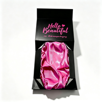 Boîte en carton rigide imperméable de luxe noire imprimée avec logo personnalisé pour emballage de tresses, doublure en satin et éponge, haut de gamme