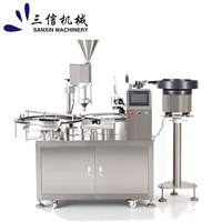Máquina Automática de Llenado de Frascos de Polvo SX-XLF 0.1-5G para las Industrias Cosmética, de Bebidas y Química, con Funciones de Lavado, Secado y Tapado