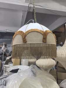 Lampade <span class=keywords><strong>a</strong></span> <span class=keywords><strong>Sospensione</strong></span> per Ristoranti, <span class=keywords><strong>Paralume</strong></span> in Tessuto Moderno con Frange, Illuminazione LED in Stile Retrò per Arredamento Casa e Matrimoni - Product Image 5