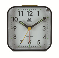Horloge à Quartz Analogique Moderne pour Petit Bureau Chambre à coucher Silencieuse Aiguille Affichage Alarme Plastique Classique Horloge Murale de Table pour Lourd