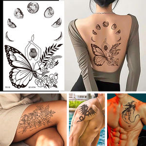 Tatouages semi-permanents réalistes en forme de fleurs pour femmes et hommes, visage, <span class=keywords><strong>bras</strong></span>, corps, écologiques, imperméables, papier sexy, tenue de 2 semaines, ne se décolore pas - Product Image 4