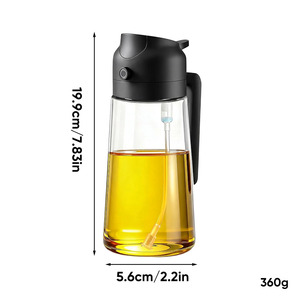 Botella pulverizadora de aceite de vidrio 2 en 1 de 470 ml con boquilla para verter, para cocinar y barbacoa, dispensador de aceite de oliva reutilizable de calidad alimentaria - Product Image 5
