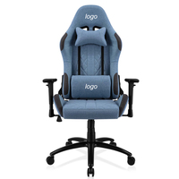 Chaise de jeu d'ordinateur en tissu de bureau en métal réglable à bas prix avec logo personnalisé en gros Chaise de joueur avec base en acier